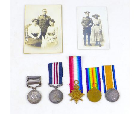 An India campaign and WWI medal group for Cpl. William Hanlon 98018 Royal Garrison Artillery, an 1895 India General Service m