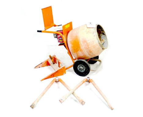 A Belle Mini 140 concrete mixer, with Honda G100 2.5 engine, tipper mount and removable legs.Notes: not known whether in work