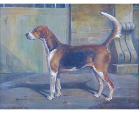 Cuthbert Bradley (British, 1861-1943): 'Belvoir Dexter '95', a canine portrait, in standing pose facing sinister, tail raised