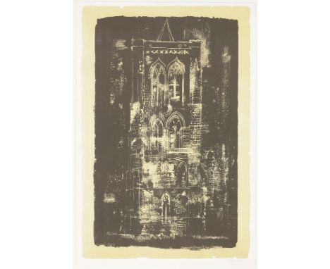 *John Piper (British, 1903-1992)GEDNEY, LINCOLNSHIRE: A TOWER IN THE FENS (LEVINSON 139)Lithograph printed in colours, 1964, 