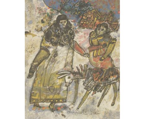 *Theo Tobiasse (French, 1927-2012)AGAR ET ISMAEL CHASSIS PAR ABRAHAMLithograph printed in colours, signed and numbered 106/13
