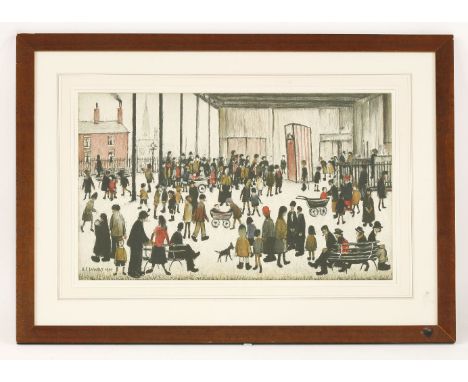 *After L S Lowry (British, 1887-1976)PUNCH AND JUDYOffset lithograph printed in colours, 1943, from the 'School Prints' serie
