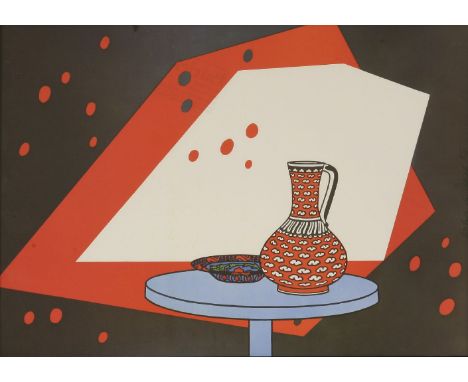 *Patrick Caulfield (British, 1936-2005)RED AND WHITE STILL LIFEOffset lithograph in colours, 1966, signed and numbered 87/100