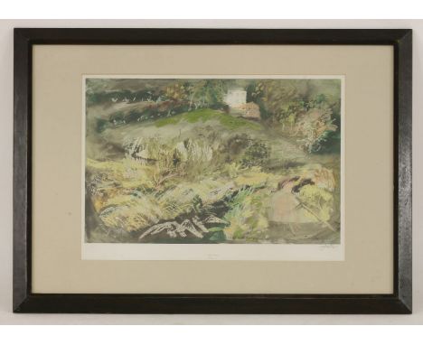 *John Piper (British, 1903-1992)LLANGLOFFAN (Not in Levinson)Offset lithograph printed in colours, 1980, signed in pencil, th