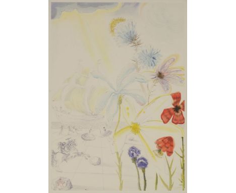 *After Salvador Dali (Spanish, 1904-1989)SHIP AND FLOWERSLithograph printed in colours, 1986, numbered 472/2500, on wove pape