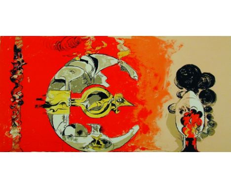 *Graham Sutherland (British, 1903-1980)FOSSIL WITH ROCKS AND FLAMESLithograph printed in colours, 1975, signed and number 35/