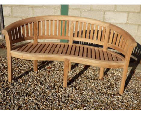 Cotswold teak banana bench, 158cm L