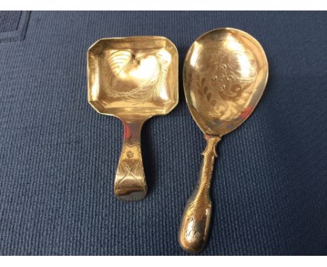 Georgian hallmarked silver caddy spoon by 'Cocks & Bettridge', Birmingham 1808 and another by 'John Bettridge' but interestin