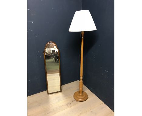 Georgian style mahogany wall mirror & oak standard lamp