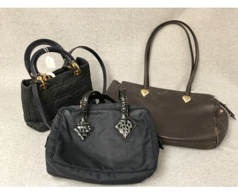 Ladies Christian Dior handbag & 2 Yves St Laurent ladies handbags