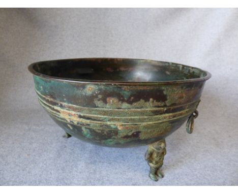 Chinese bronze incense burner 14H x 26D cm   Please check condition before bidding