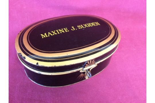 Wig Tin By Ede And Ravenscroft With Painted Name To Top Marine J Sugden