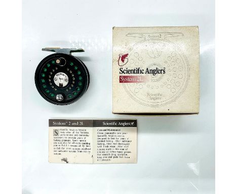 Great looking fly reel from Scientific Anglers No 78L. This item has its original box with measurements 4.5"L x 4.5"W x 2.75"