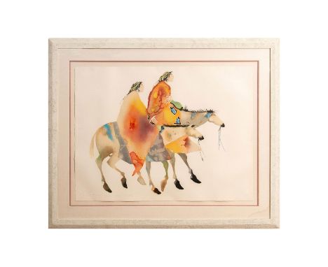Limited edition lithograph titled "Spirit walk". Numbered 142/250, and signed in pencil lower left. Measures 55" x 42" includ