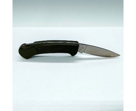 Remarkably sharp 3.5"L blade on this lockback folding knife marked Ultrablade. CompoSight scales on the handle have ridges fo