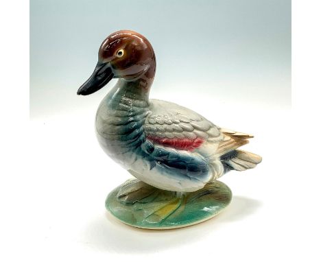 Highly detailed glossy ceramic duck with artist stamp and title on bottom. Artist: Anthony D. PrioloDimensions: 7"L x 4.25"W 