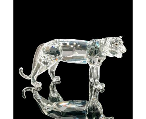 This Swarovski crystal tiger was a member of the Endangered Species collection and is made from clear crystal with jet black 