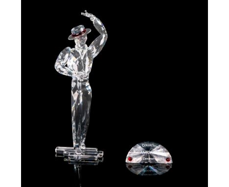 Second figure of the Magic of Dance trilogy. A clear figure of a man with a red crystal band around the hat. Swarovski mark. 