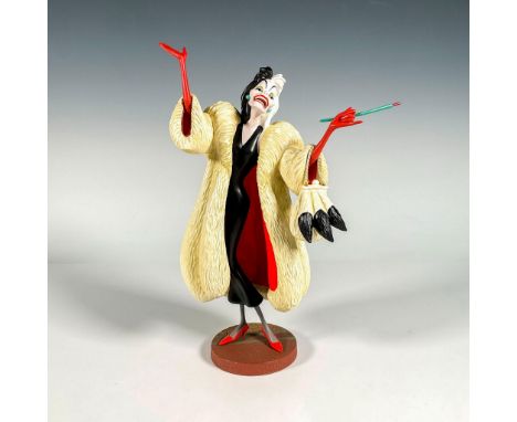 Classical figure featuring Cruella from Disney's 101 Dalmatians in her iconic look with cigarette holder in hand; Members Onl