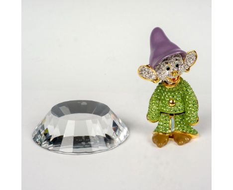 Limited edition jeweled with hand-set colored Swarovski crystal stones. Includes lead crystal display base. Disney backstamp.