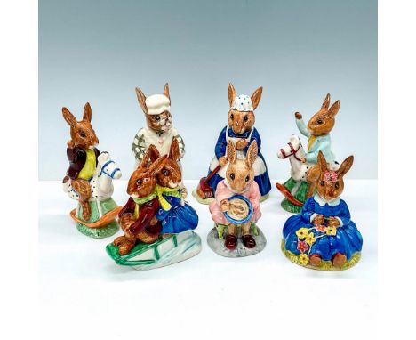 This nurturing grouping includes 2 Tally Ho figurines in different colors, Helping Mother, Cook, Springtime, Clean Sweep, and
