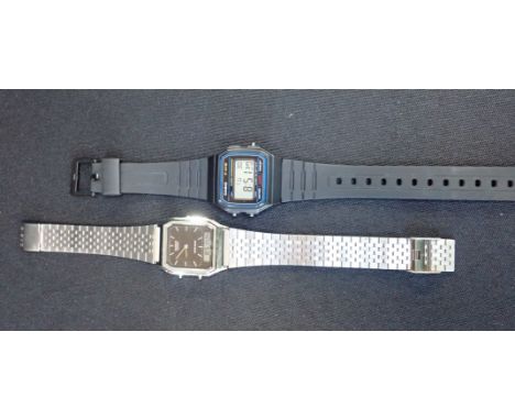 2 VINTAGE CASIO WATCHES Casio AQ-230 and Casio F-91W
