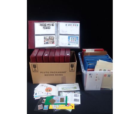 A LARGE COLLECTION OF WORLD STAMPS and first day covers, in albums, some mint stamps, some loose