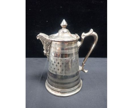 A 19TH CENTURY SILVER PLATED JUG engraved 'Hersham Athletic Club 100 yards First Prize, presented 1895.