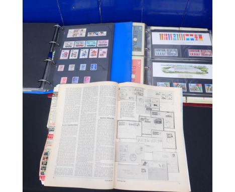 A QUANTITY OF STAMPS, SOME MINT ISSUES postcard sets, first day covers, some loose unsorted