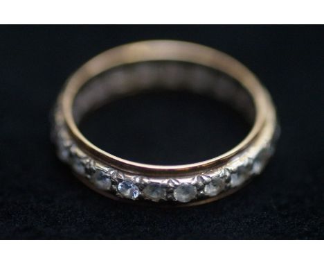 9ct Gold eternity ring set with diamonds