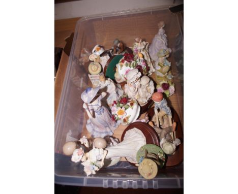 Box of resin &amp; ceramic figures