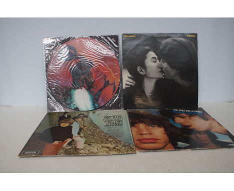 2x Rolling stones albums, John Lennon double fantasy &amp; Meat Loaf bat out of hell