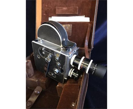 A Paillard Bolex Cine Camera in leather case