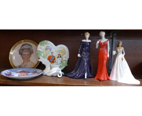 A Royal Doulton figure, Diana, Princess of Wales, a Royal Worcester figure, To Celebrate the Life of Diana, Princess of Wales