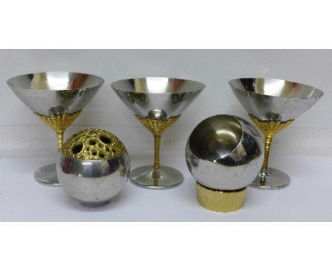 Five items of Viners Stuart Devlin metalwares