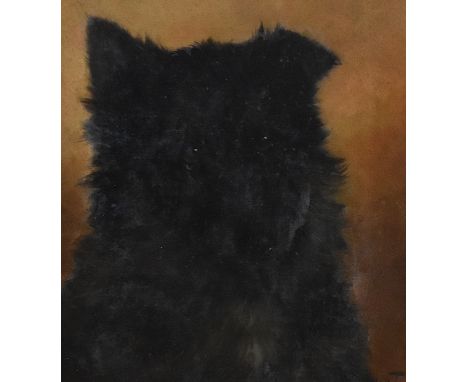 19th/20th Century British School, oil on canvas, A portrait of a mongrel dog, signed '...viot' indistinctly to the lower righ