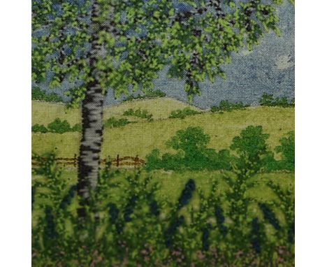 20th Century School, coloured print, 'Bluebell Time', framed, mounted, and under glass, measuring 5cm x 5cm, &amp; 16cm x 16c