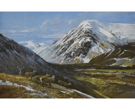 After Alan Baxter Hayman (b. 1947, British), coloured print, 'Glen Clova', Scotland, signed to the lower right, limited editi