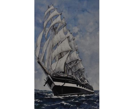 After Brian Davidson (20th Century), coloured print, 'Tall Ships 1992', of maritime interest, framed, mounted, and under glas