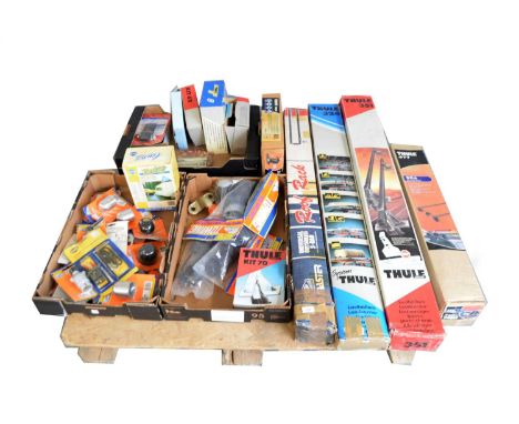 Vintage and classic car parts, miscellanious items to include towing sockets, short roof adapter, towball covers, foot packs,