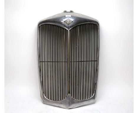 Vintage and classic car parts, vintage Riley chromed metal radiator grill.
