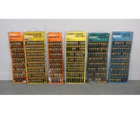 Vintage and classic car parts, six vintage tin key display stands by Romac Industries Ltd.