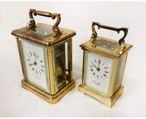 MAPPIN &amp; WEBB CARRIAGE CLOCK WITH ONE OTHER DAVID PETERSON-  15.5CM H &amp; 14.5CM H APPROX