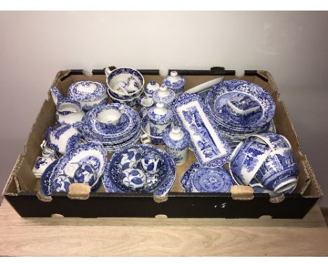 BOX OF SPODE BLUE/WHITE (60)