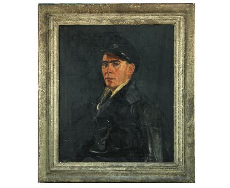 Wilfred Stanley Haines (British, 1905-1944) Self-portrait of the artist, in fireman's uniform of the Second World War oil on 