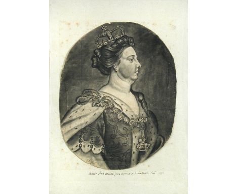 Samuel Northcote (British, 1709-1791) Portrait of Queen Anne (1665 – 1714) signed lower left "S N fect." and drawn from a pri