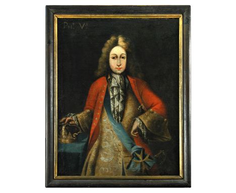 French Provincial School, circa 1700  Portrait of King Philip V of Spain, half length, wearing the Insignia of the Orders of 