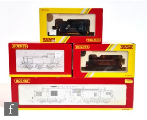 Four OO gauge Hornby locomotives, R2472B Class 37 Co-Co BR 'Caithness', R2676 Class 06 BR blue 06003, R2657 Class 3F 0-6-0T B