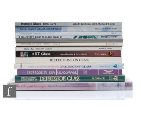 An assorted collection of glass reference books, to include Ruby Glass of the 20th Century by Naomi L. Over, Westmoreland Gla