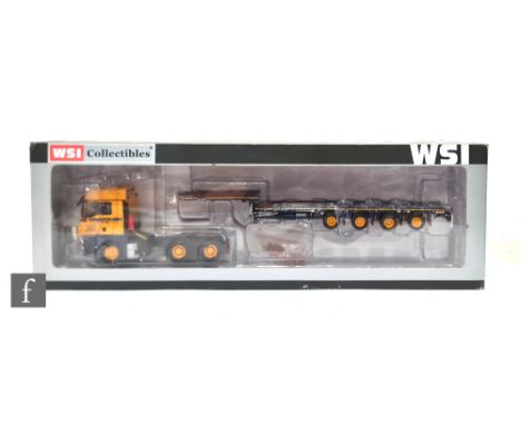 A WSI 02-1233 1:50 scale Ainscough MAN TGX XLX 6x4 and Semi Lowloader, boxed. 